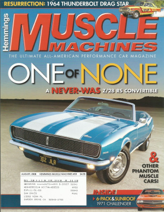 HEMMINGS MUSCLE MACHINES 2008 AUG - T-BOLT, SD 455, '65 BUICK GS